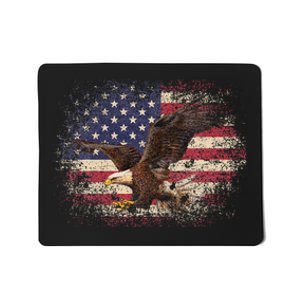 Bald Eagle 4th Of July Christmas Gift American Flag Country Mousepad