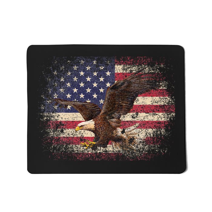 Bald Eagle 4th Of July Christmas Gift American Flag Country Mousepad