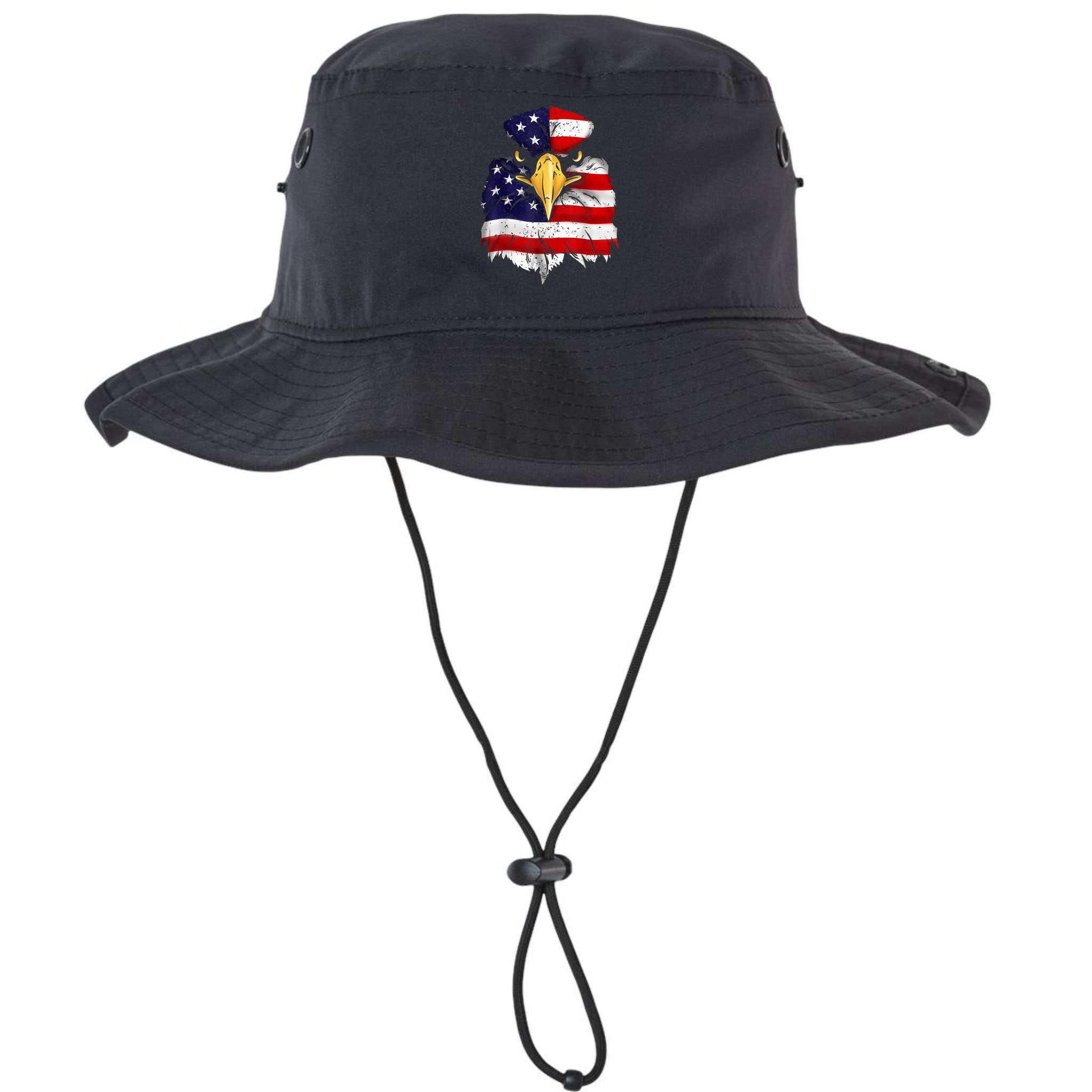 Bald Eagle 4th of July American Flag Patriotic Freedom USA Bucket Hat