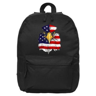 Bald Eagle 4th of July American Flag Patriotic Freedom USA 16 in Basic Backpack