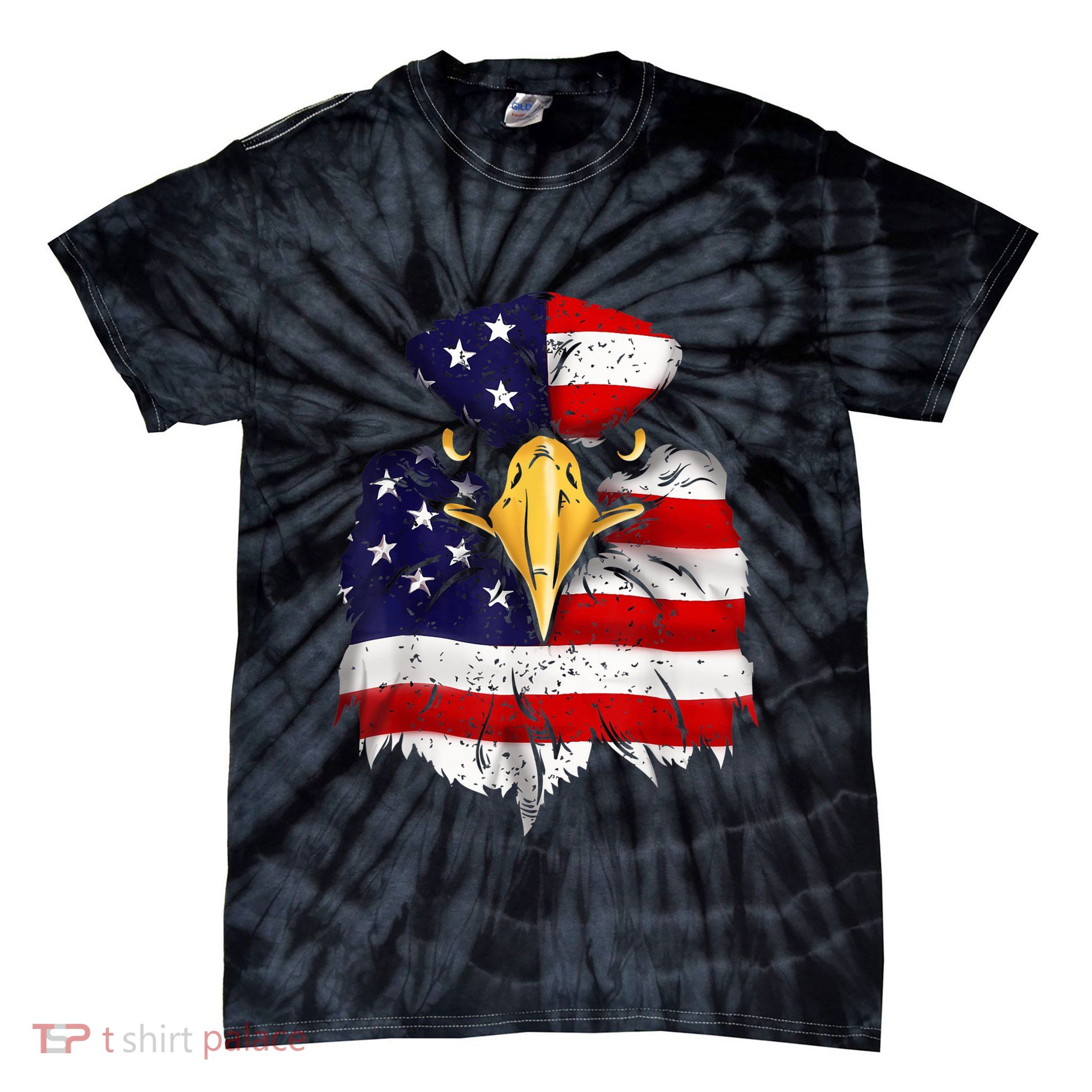 Bald Eagle 4th of July American Flag Patriotic Freedom USA Tie-Dye T-Shirt