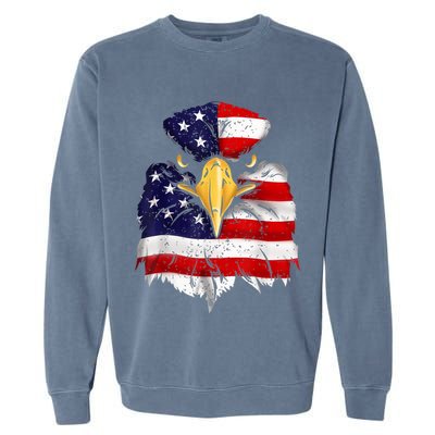Bald Eagle 4th of July American Flag Patriotic Freedom USA Garment-Dyed Sweatshirt
