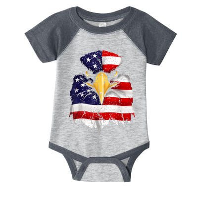 Bald Eagle 4th of July American Flag Patriotic Freedom USA Infant Baby Jersey Bodysuit