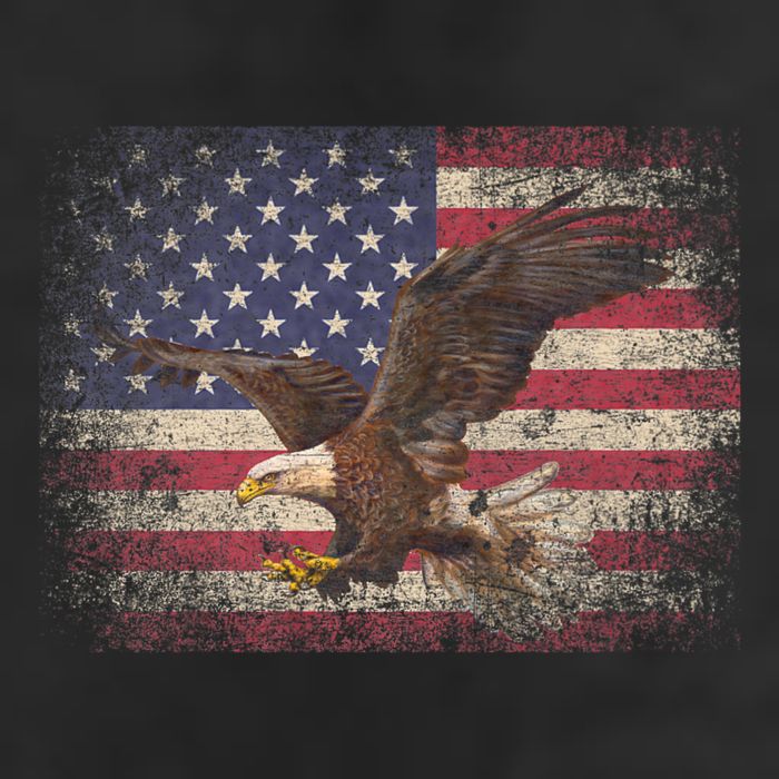 Bald Eagle 4th Of July Christmas Gift American Flag Country 7 Panel Mesh Trucker Snapback Hat