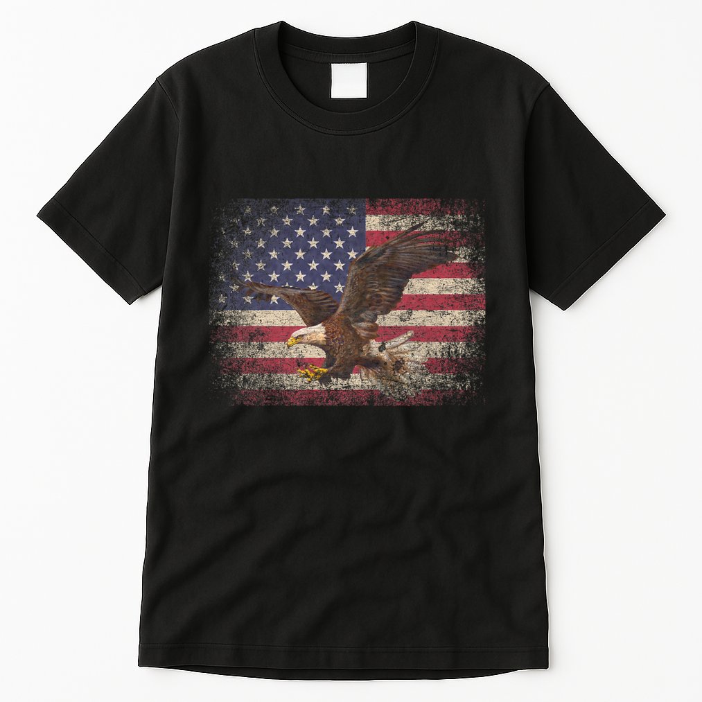 Bald Eagle 4th Of July Christmas Gift American Flag Country Tall T-Shirt