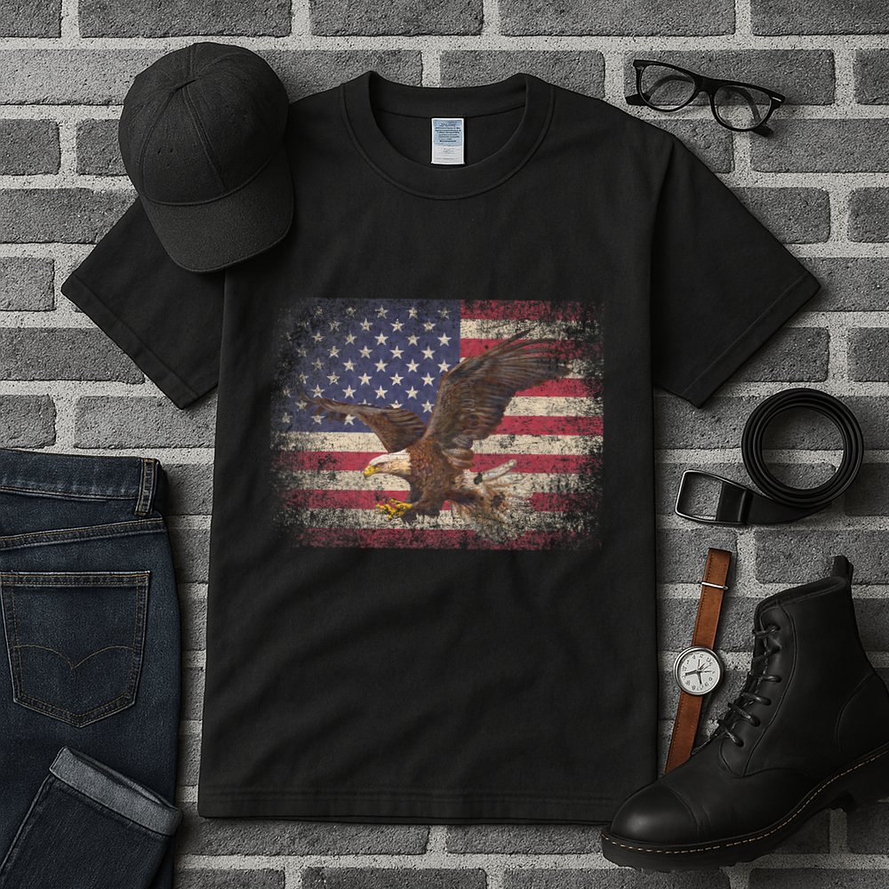 Bald Eagle 4th Of July Christmas Gift American Flag Country Tall T-Shirt