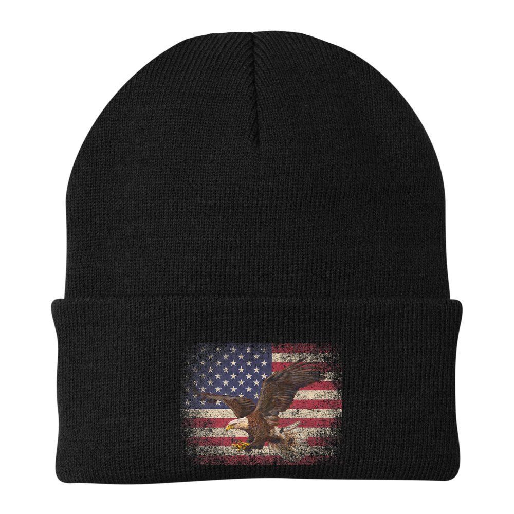 Bald Eagle 4th Of July Christmas Gift American Flag Country Beanie