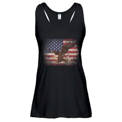Bald Eagle 4th Of July Christmas Gift American Flag Country Ladies Essential Flowy Tank