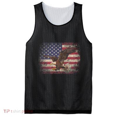 Bald Eagle 4th Of July Christmas Gift American Flag Country Mesh Reversible Basketball Jersey Tank