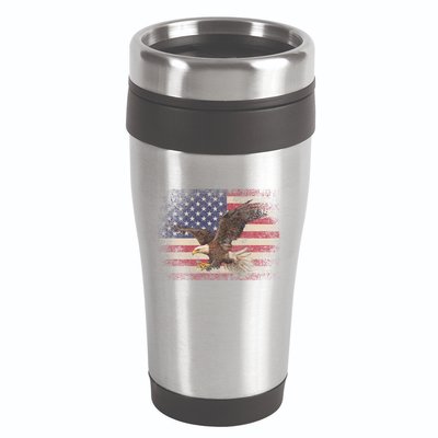Bald Eagle 4th Of July Christmas Gift American Flag Country 16oz Travel Tumbler