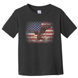 Bald Eagle 4th Of July Christmas Gift American Flag Country Toddler T-Shirt