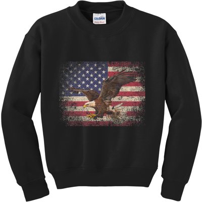 Bald Eagle 4th Of July Christmas Gift American Flag Country Kids Sweatshirt