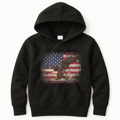 Bald Eagle 4th Of July Christmas Gift American Flag Country Kids Hoodie