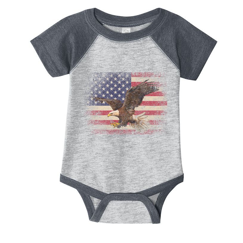 Bald Eagle 4th Of July Christmas Gift American Flag Country Infant Baby Jersey Bodysuit