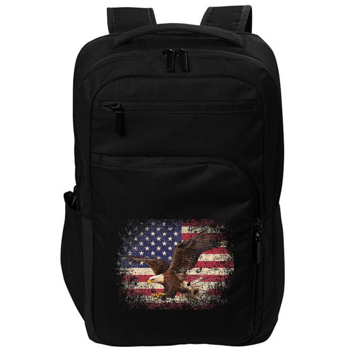 Bald Eagle 4th Of July Christmas Gift American Flag Impact Tech Backpack
