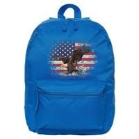 Bald Eagle 4th Of July Christmas Gift American Flag 16 in Basic Backpack