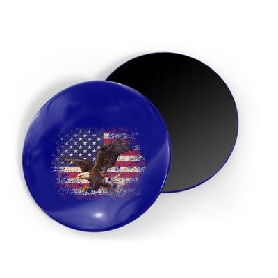 Bald Eagle 4th Of July Christmas Gift American Flag Magnet