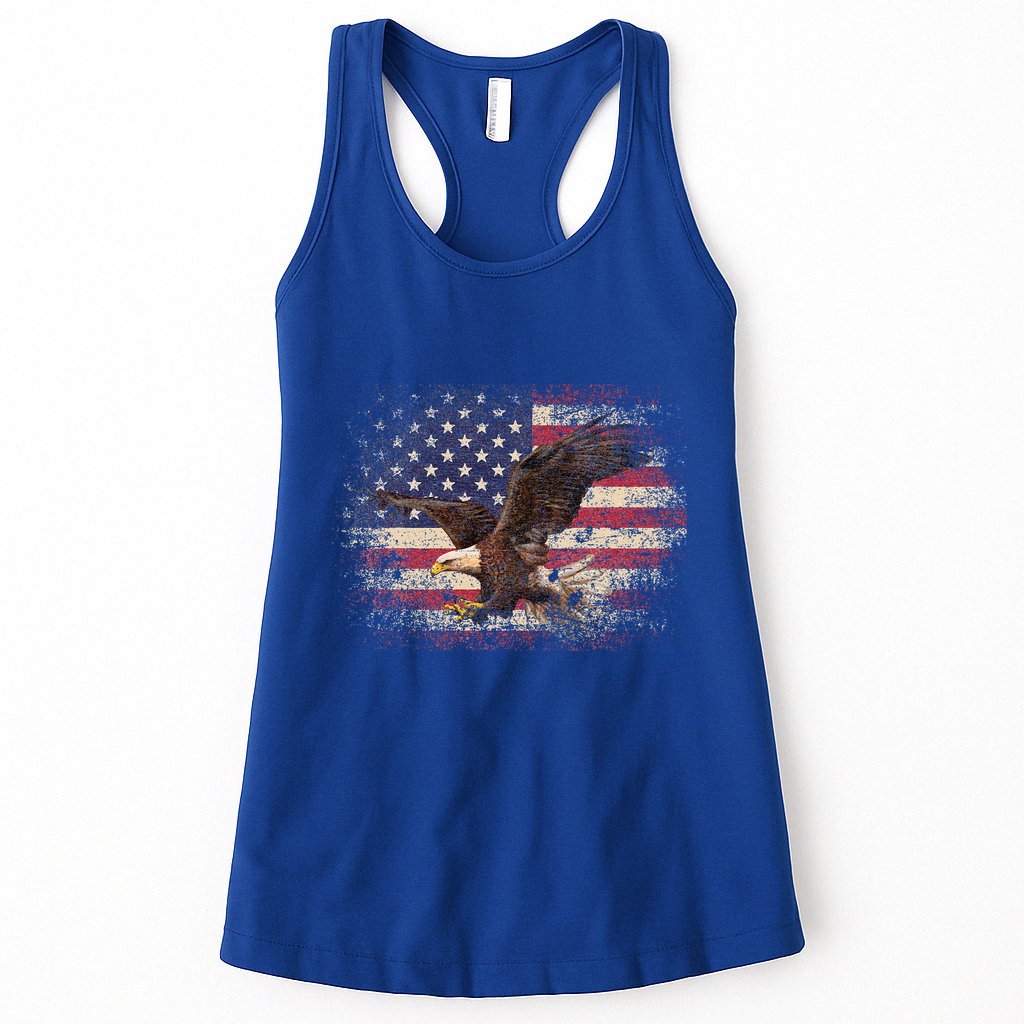Bald Eagle 4th Of July Christmas Gift American Flag Womens Tank Top
