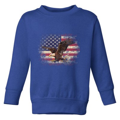 Bald Eagle 4th Of July Christmas Gift American Flag Toddler Sweatshirt