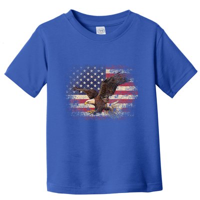 Bald Eagle 4th Of July Christmas Gift American Flag Toddler T-Shirt