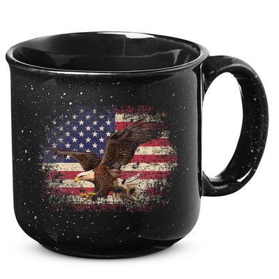 Bald Eagle 4th Of July Christmas Gift American Flag Country 15oz Campfire Ceramic Mug