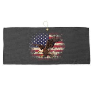 Bald Eagle 4th Of July Christmas Gift American Flag Country Large Microfiber Waffle Golf Towel