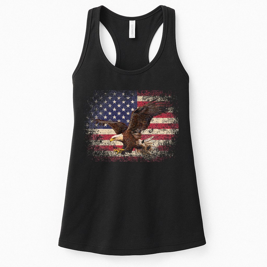Bald Eagle 4th Of July Christmas Gift American Flag Country Womens Tank Top