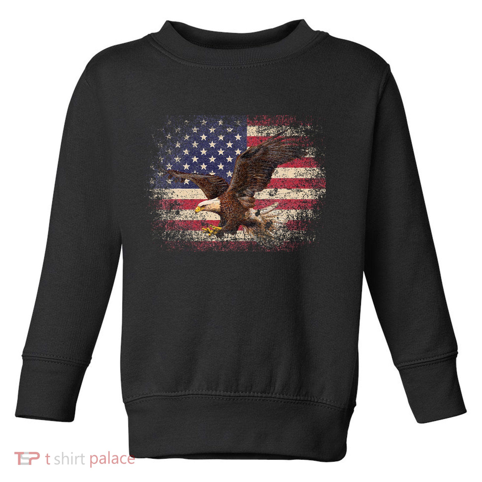 Bald Eagle 4th Of July Christmas Gift American Flag Country Toddler Sweatshirt