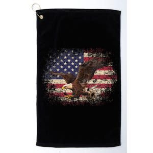 Bald Eagle 4th Of July Christmas Gift American Flag Country Platinum Collection Golf Towel