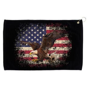 Bald Eagle 4th Of July Christmas Gift American Flag Country Grommeted Golf Towel