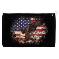 Bald Eagle 4th Of July Christmas Gift American Flag Country Grommeted Golf Towel