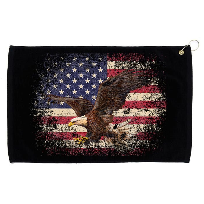 Bald Eagle 4th Of July Christmas Gift American Flag Country Grommeted Golf Towel