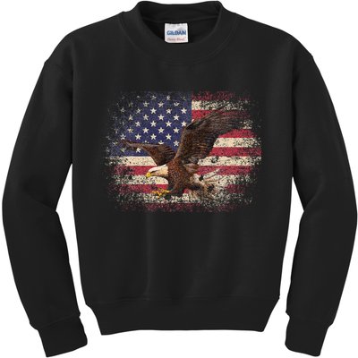 Bald Eagle 4th Of July Christmas Gift American Flag Country Kids Sweatshirt