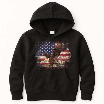 Bald Eagle 4th Of July Christmas Gift American Flag Country Kids Hoodie