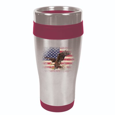 Bald Eagle 4th Of July Christmas Gift American Flag Country 16oz Travel Tumbler