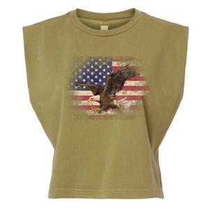 Bald Eagle 4th Of July Christmas Gift American Flag Country Garment-Dyed Women's Muscle Tee