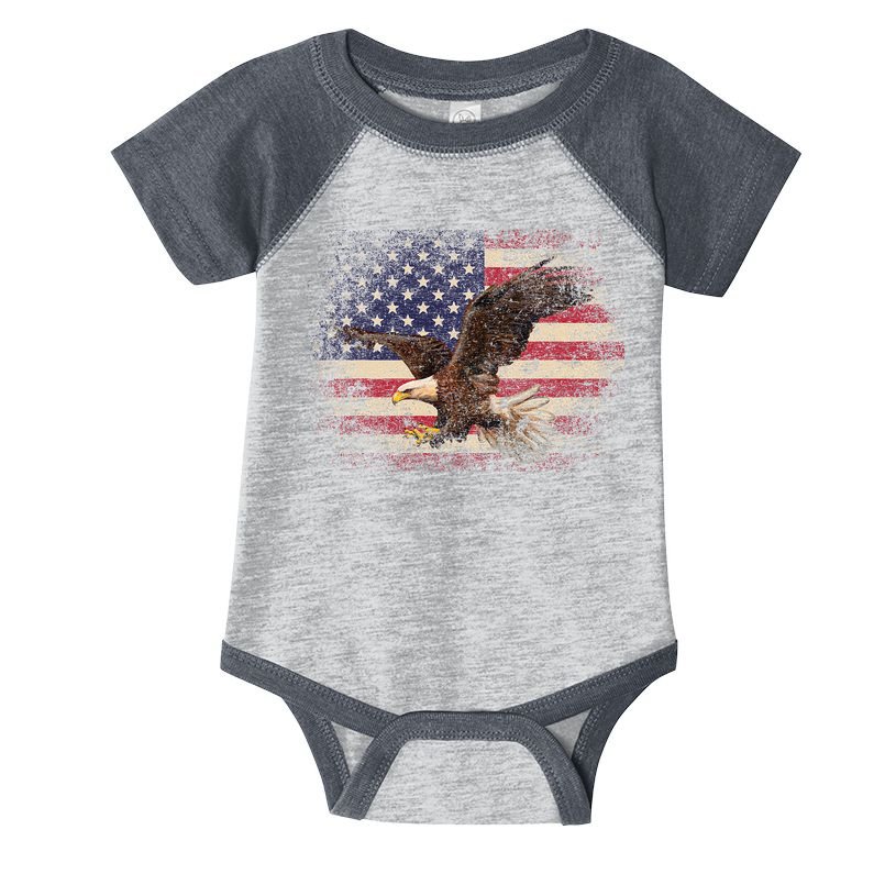 Bald Eagle 4th Of July Christmas Gift American Flag Country Infant Baby Jersey Bodysuit