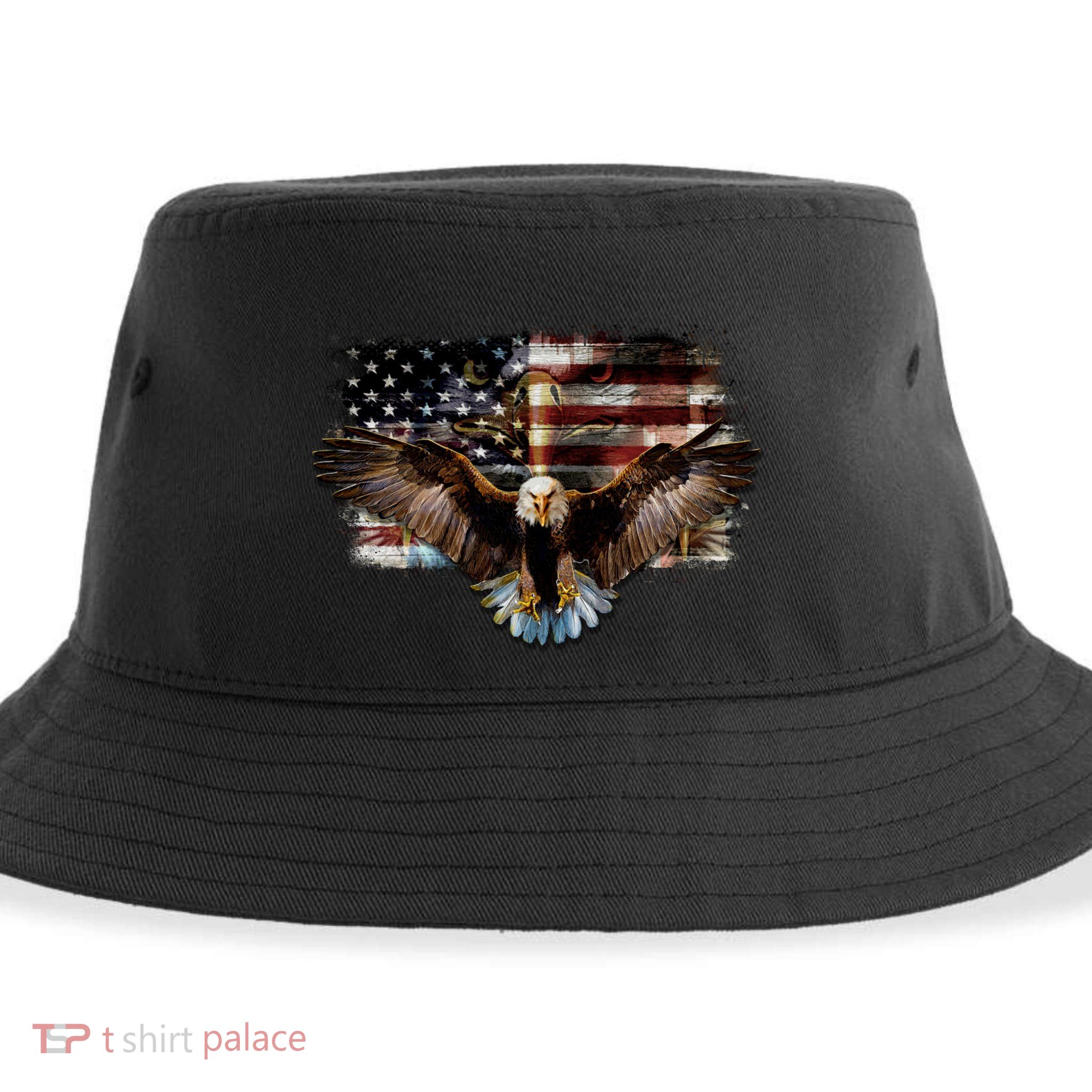 Bald Eagle 4th Of July American Usa Flag Eagle Patriotic Sustainable Bucket Hat
