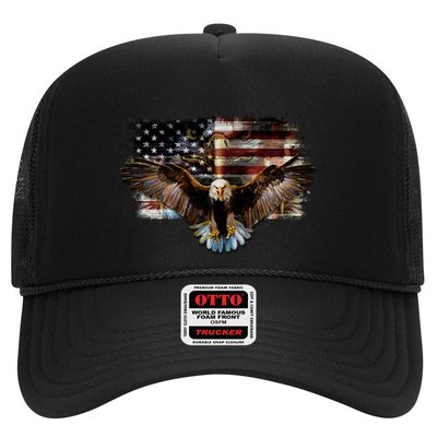 Bald Eagle 4th Of July American Usa Flag Eagle Patriotic Trucker Hat