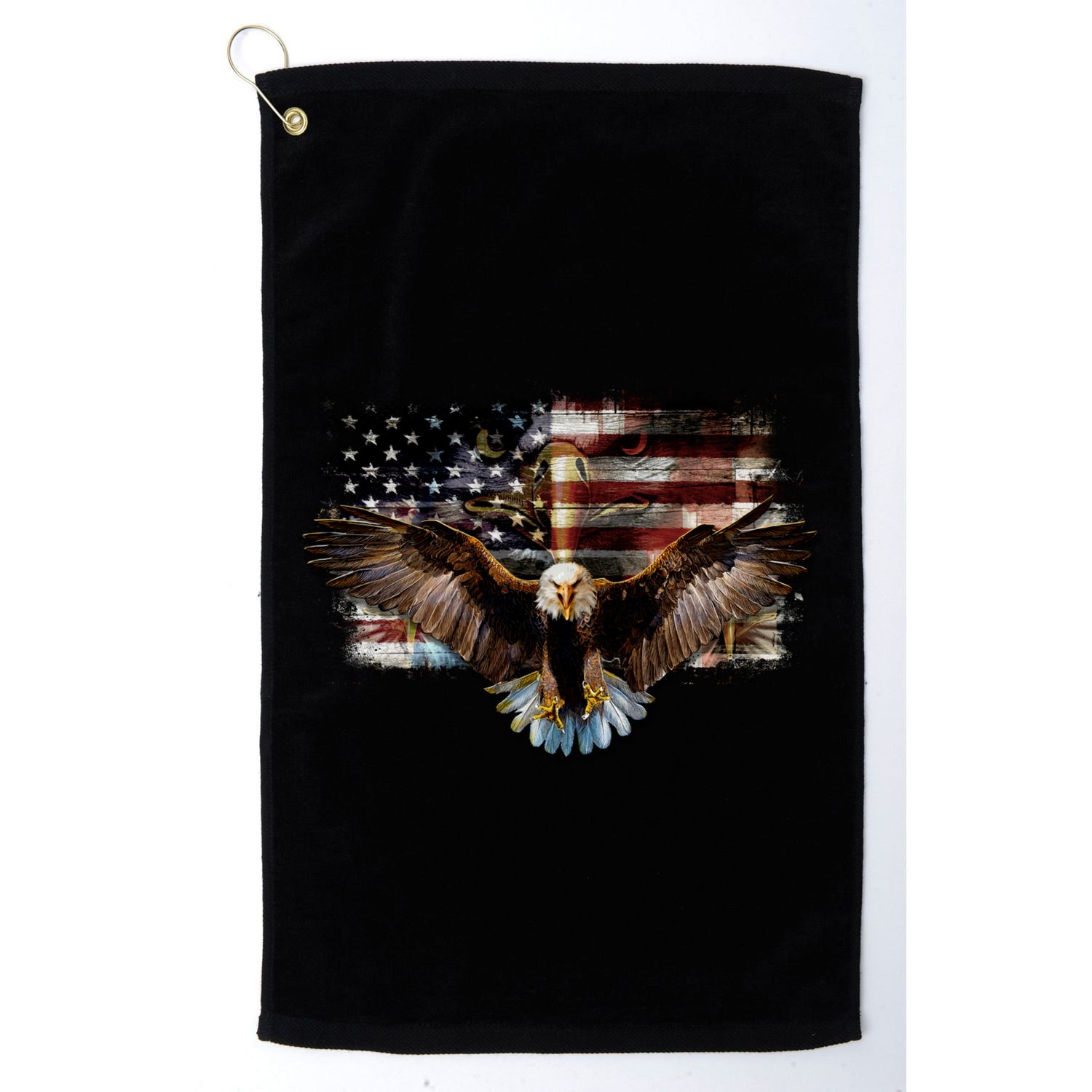 Bald Eagle 4th Of July American Usa Flag Eagle Patriotic Golf Towel