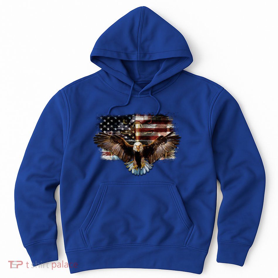 Bald Eagle 4th Of July American Usa Flag Eagle Patriotic Hoodie