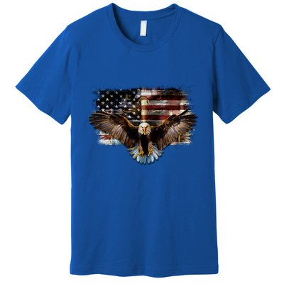 Bald Eagle 4th Of July American Usa Flag Eagle Patriotic Premium T-Shirt