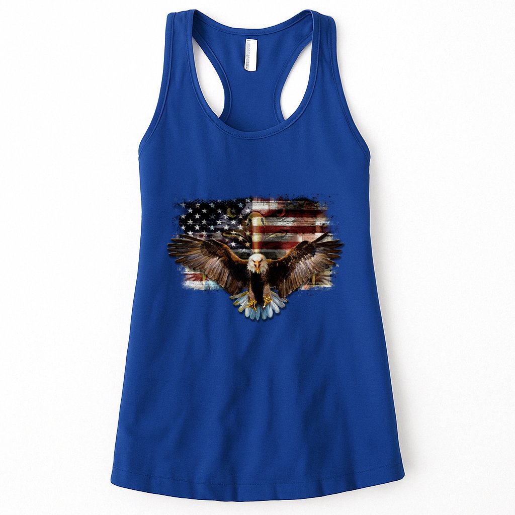 Bald Eagle 4th Of July American Usa Flag Eagle Patriotic Womens Tank Top
