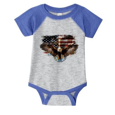 Bald Eagle 4th Of July American Usa Flag Eagle Patriotic Infant Baby Jersey Bodysuit