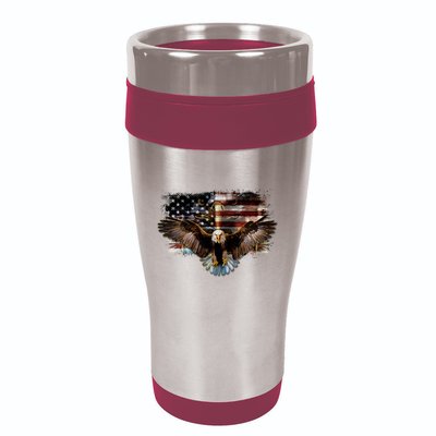 Bald Eagle 4th Of July American Usa Flag Eagle Patriotic 16oz Travel Tumbler