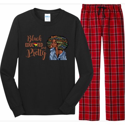 Black Educated And Pretty Gift Long Sleeve Pajama Set