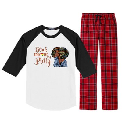 Black Educated And Pretty Gift Raglan Sleeve Pajama Set