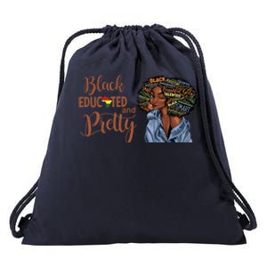 Black Educated And Pretty Gift Drawstring Bag