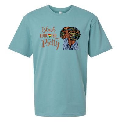 Black Educated And Pretty Gift Sueded Cloud Jersey T-Shirt