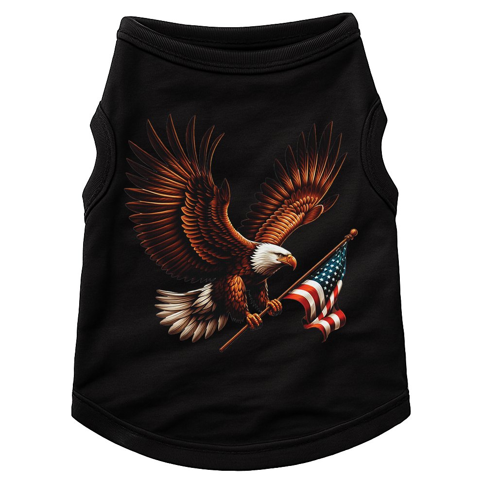 Bald Eagle American Flag 4th Of July Patriotic Man Woman Doggie Tank
